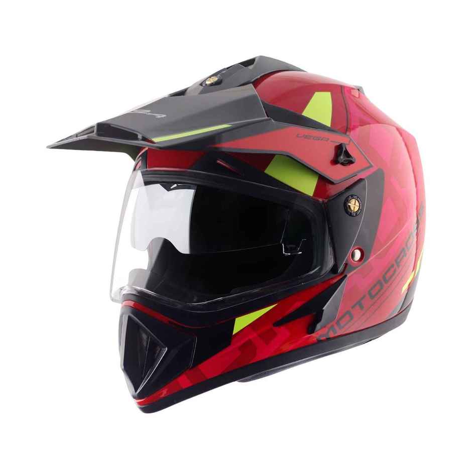 Vega Off-Road Motocross Lightweight Full Face Helmet-Red Black - M