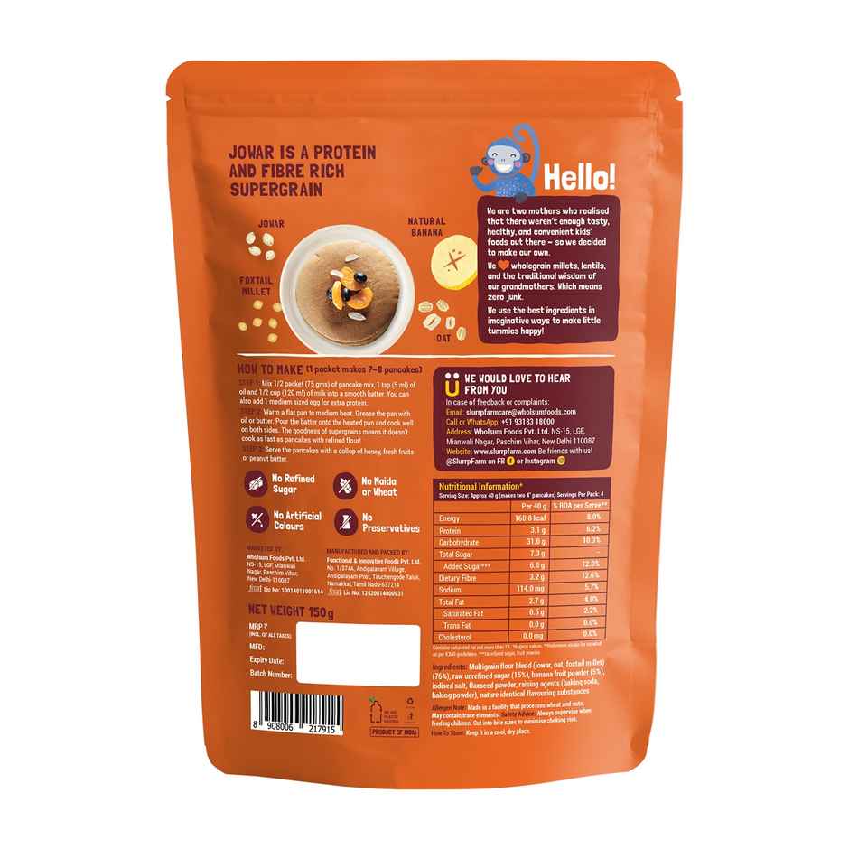 Slurrp Farm Millet Pancake Mix | Classic