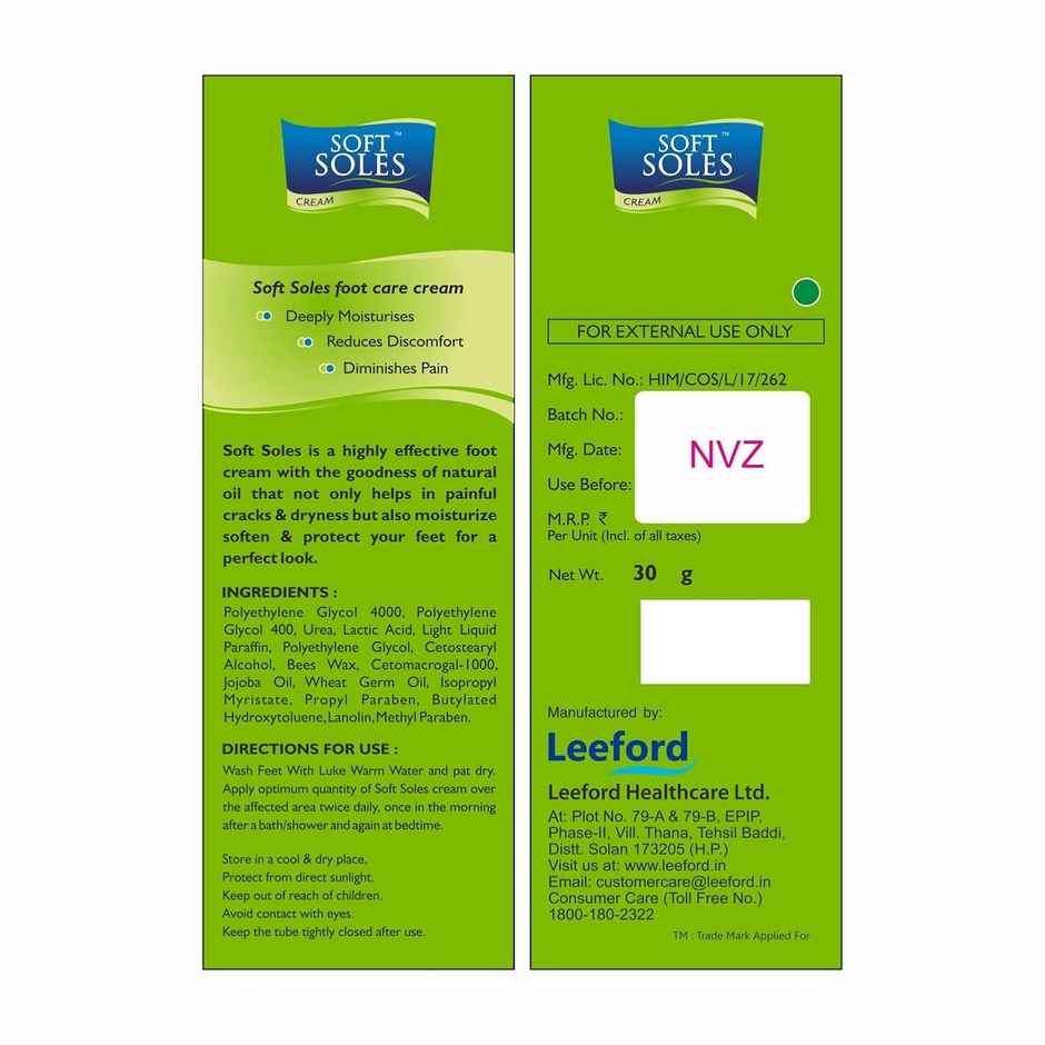 Soft Soles Foot Cream | Intense Hydration for Smooth & Soft Heels | Fast-Absorbing