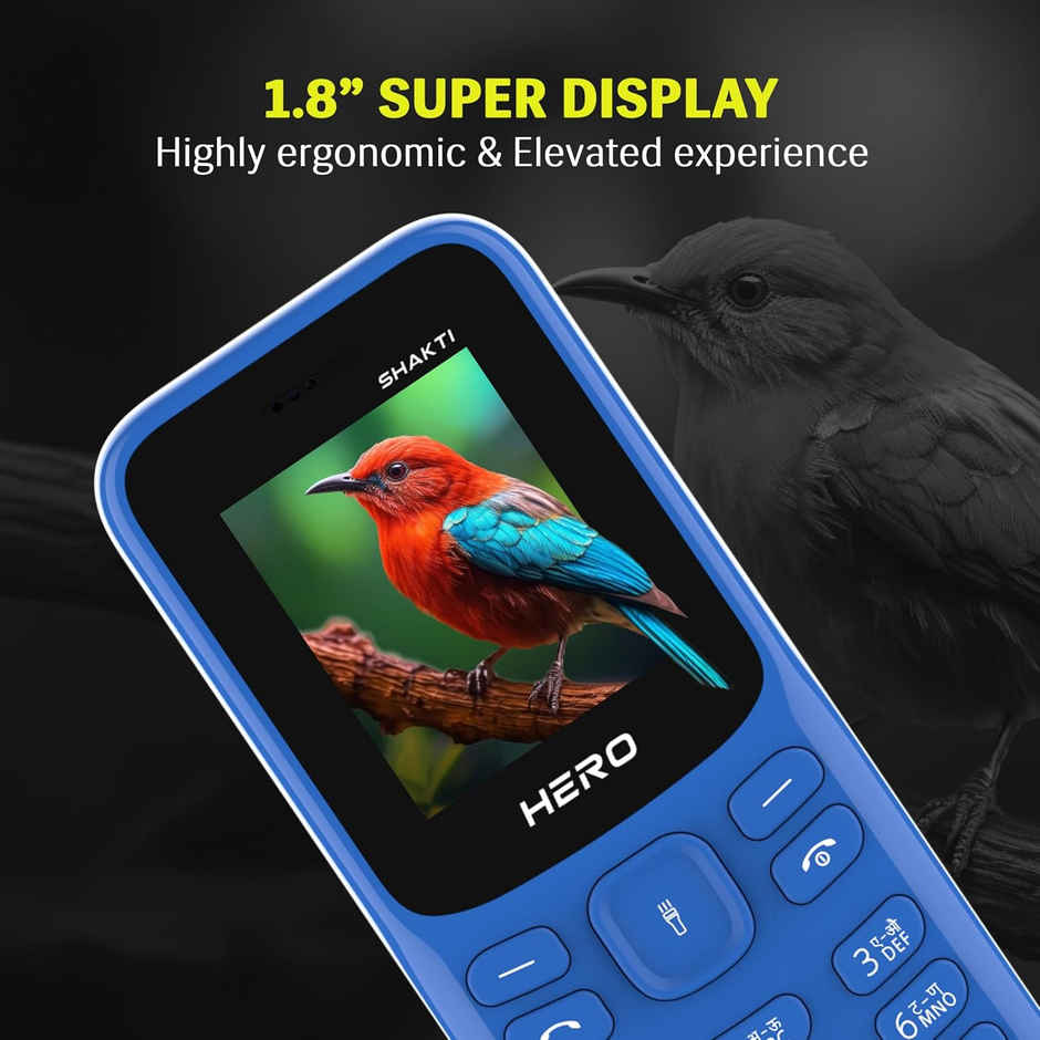 Lava Hero Shakti 2025 Dual Sim Keypad Mobile Phone with Vibration Alert |1.8" Display | Pepsi Blue