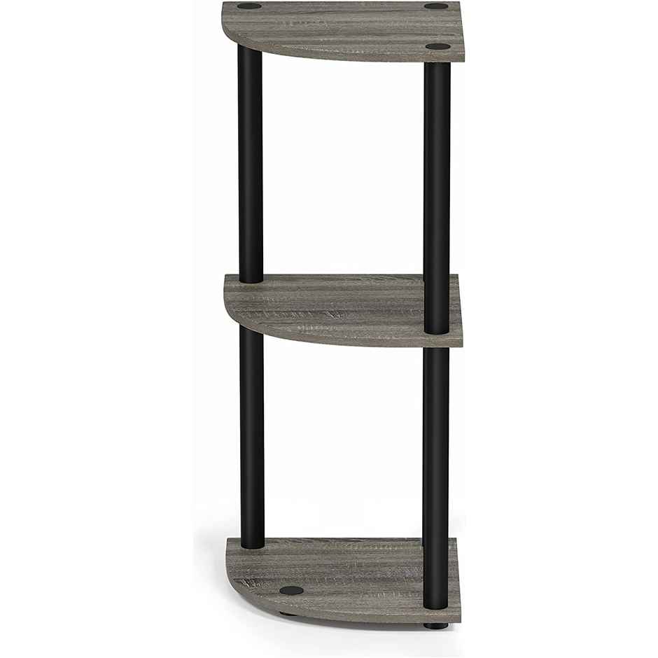 Arlavya Engineered Wood 3 Tier Corner Shelf and racks,Floor Standing with plastic stands - Grey