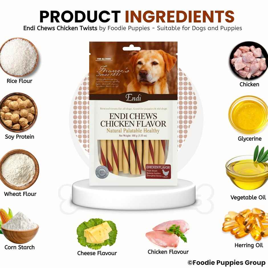 Foodie Puppies Dog Treat Chew Twists Stick