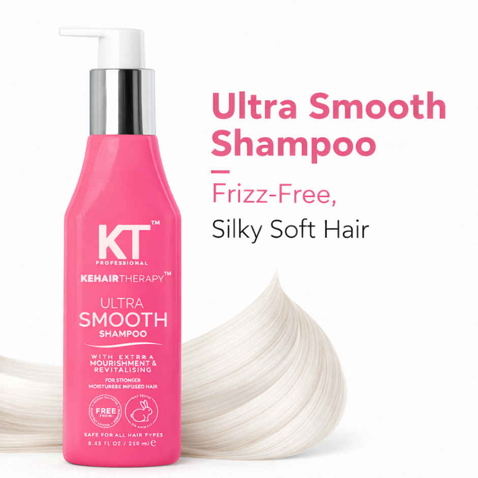 KT Professional Ultra Smooth Shampoo | Frizz Control & Smooth Hair with Acai & Cupuacu Oil