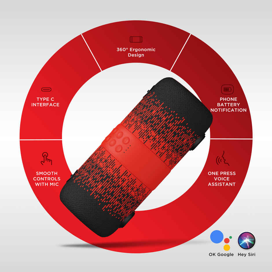 boAt Stone 1200 14W Bluetooth Speaker with Upto 9 Hours Battery, RGB LEDs, IPX7 and TWS Feature - Black Raptor 