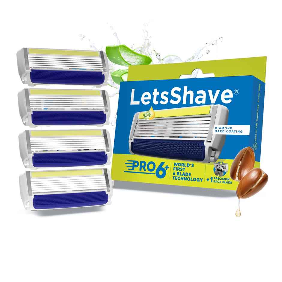 Letsshave Pro 6 Shaving Blades | World's First 6-Blade & Precison Back Blade for men