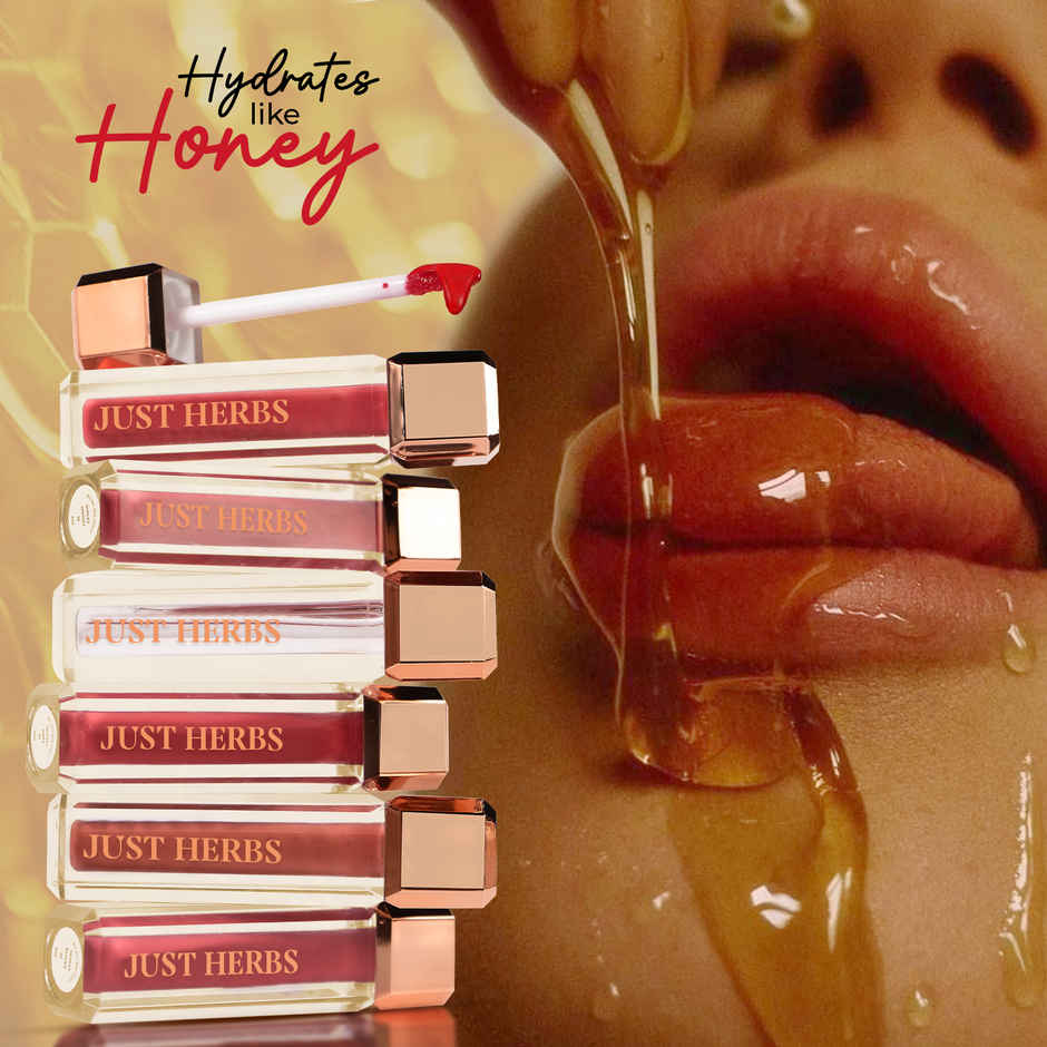 Just Herbs Honey Bunny Non Stick Lip Plumping Gloss With Vit C And Peppermint Oil For Women