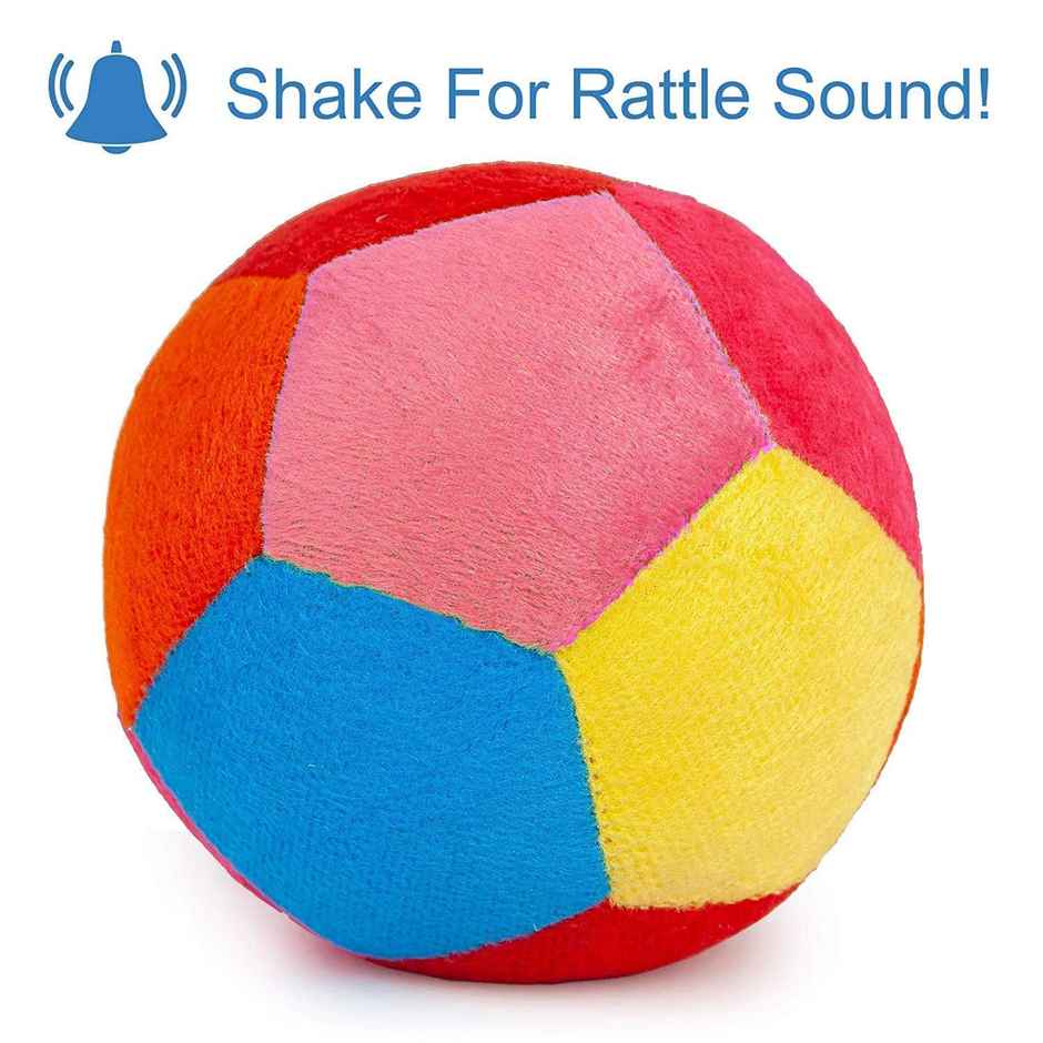 DearJoy Baby Soft Ball With Rattle Sound - Multicolour
