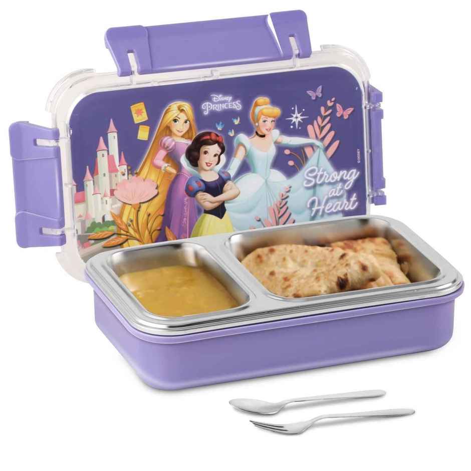 Jaypee Toonbox 2 Compartment Stainless Steel Insulated Lunch Box for Kids, Violet, 545ml