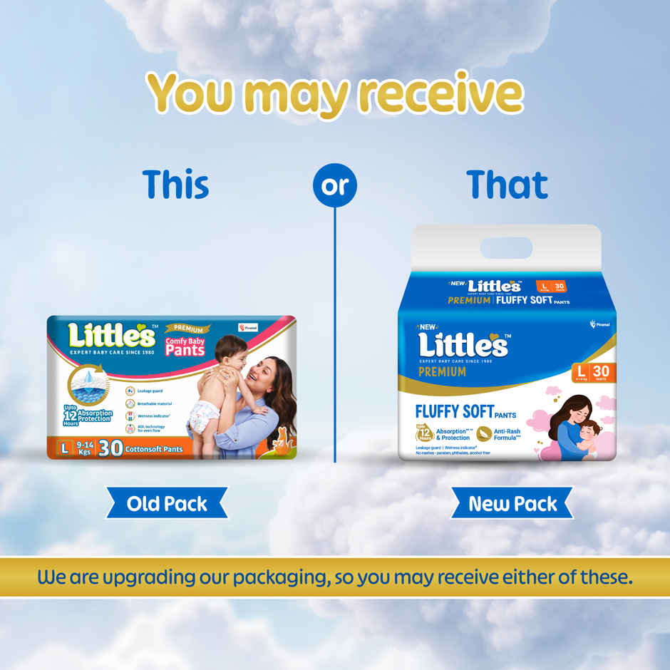 Littles Expert Baby Care Comfy Baby Diapers | Pant Style | L | 30 pcs