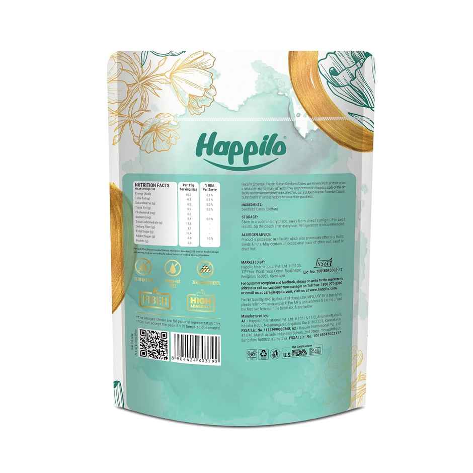 Happilo Essentials Classic Sultan Seedless Dates