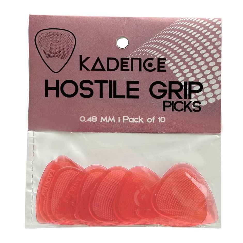 Kadence 10 Guitar Picks with Hostile Grip, Anti-Slip, 0.48mm, Stronger Plectrums | Pack of 10