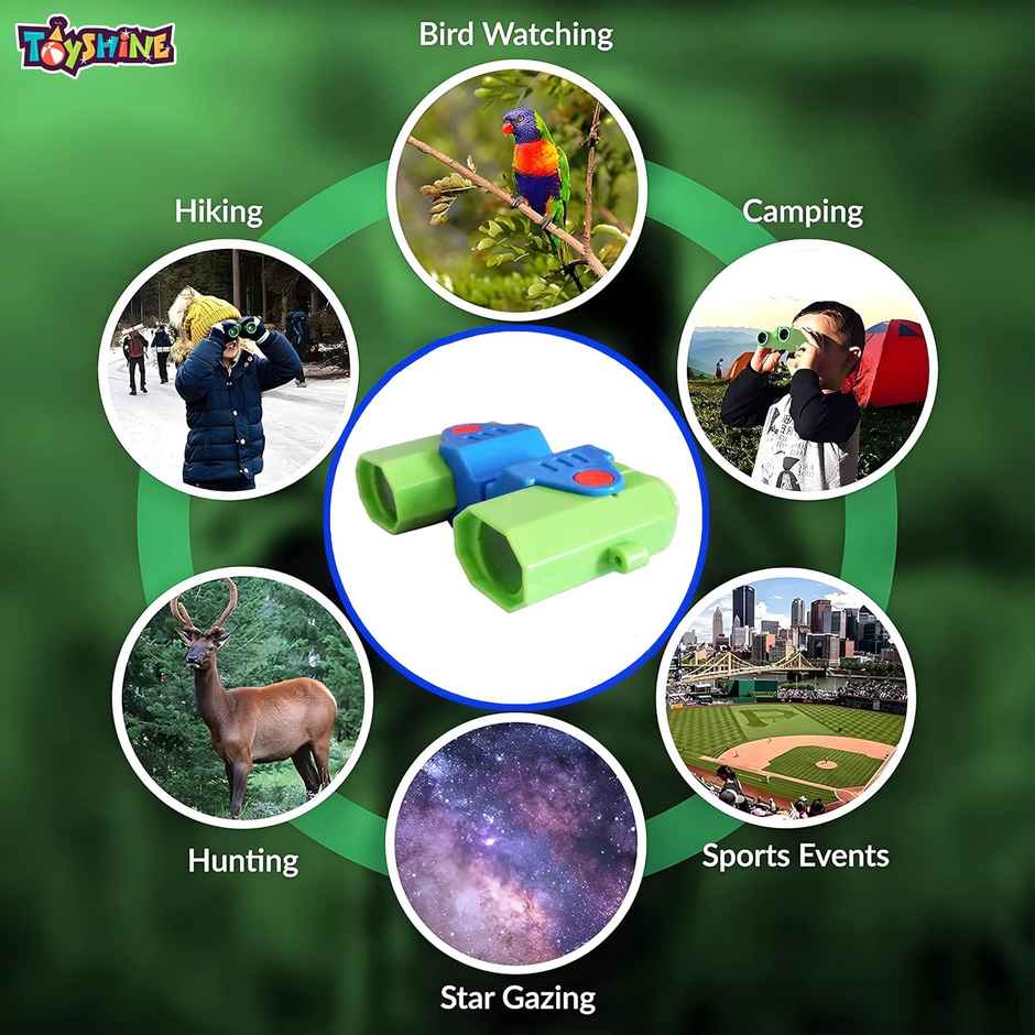 Toyshine Compact Kids Binoculars for Bird Watching, Hiking and Camping - Assorted