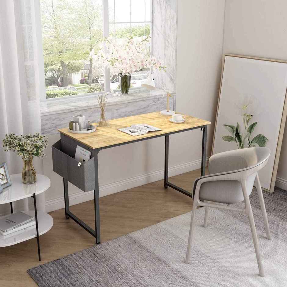 Arlavya Study and Office Table-40 x 19 Engineered Wood, Free Standing - Natural Color