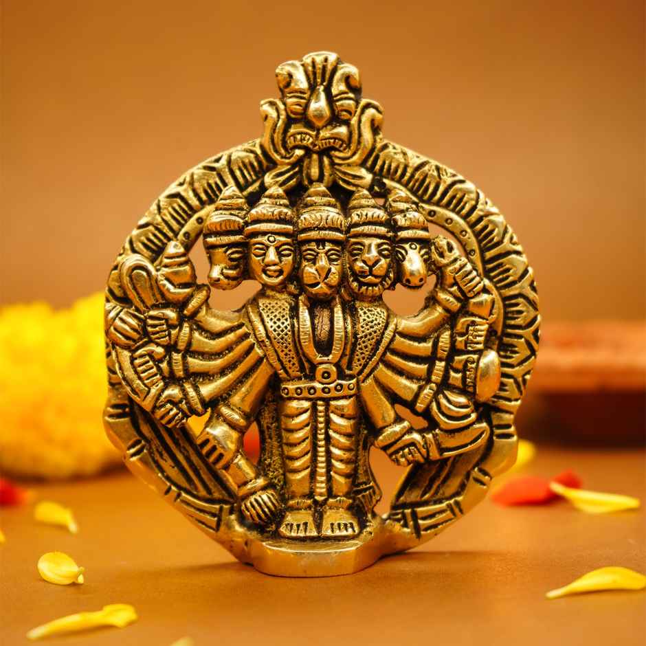 Ekhasa 100% Pure Brass Panchmukhi Hanuman | Size: 10 cm | Panchmukhi Hanuman Murti