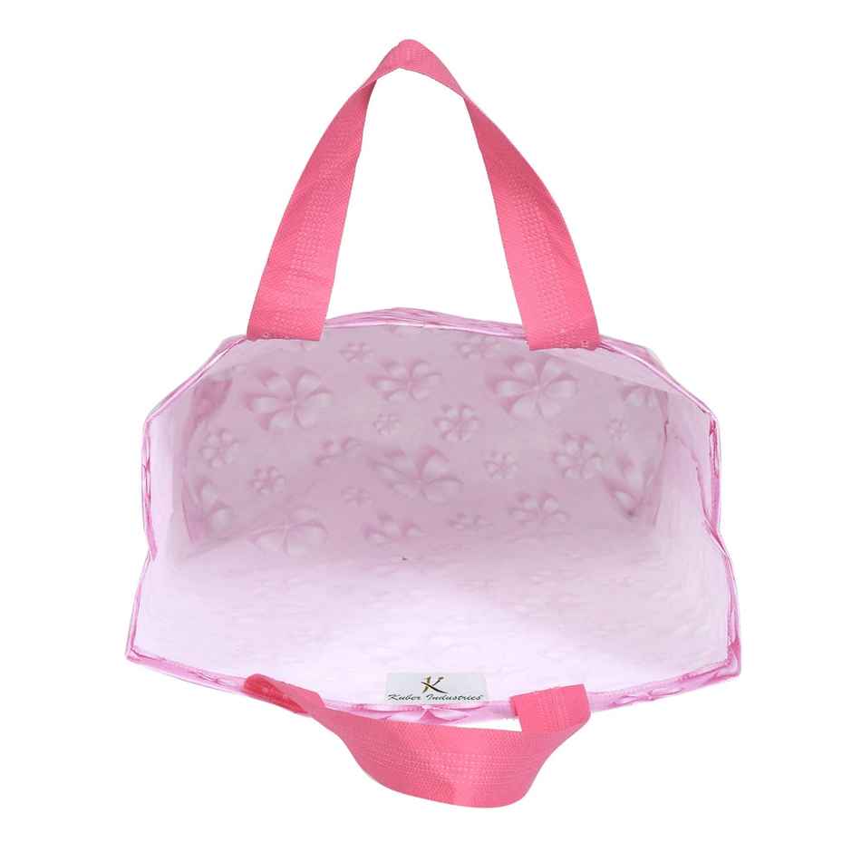 Kuber Industries Pack of 24 Non-Woven Carry Bags with Handles 26x11x38 cm | Eco-friendly | Pink