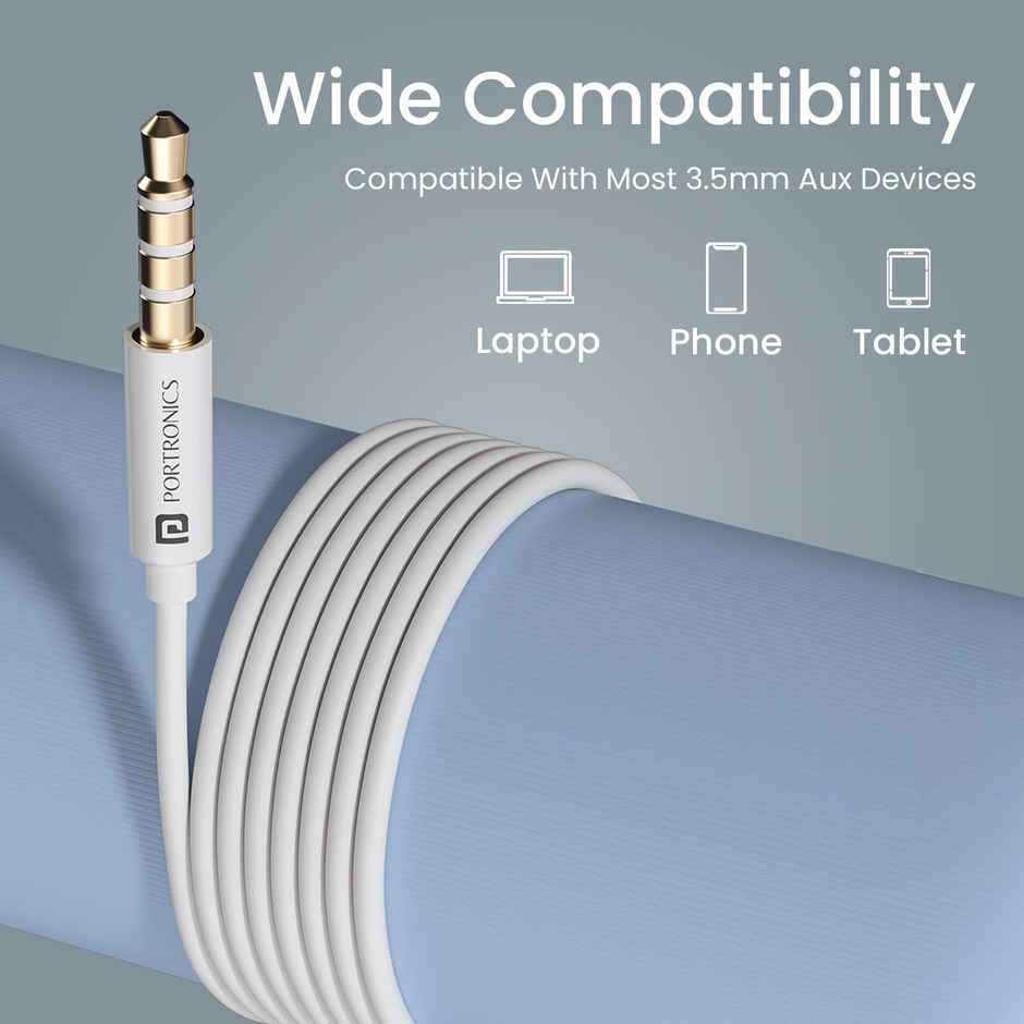 Portronics Conch Sigma A in Ear 3.5 mm Aux Wired Earphone | White