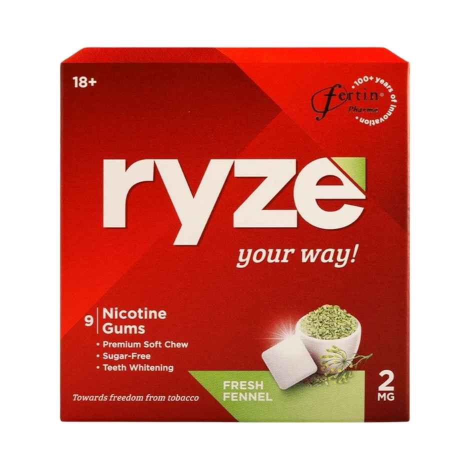 Ryze Nicotine Gums 2Mg (Fresh Fennel) Gums Single Pack - 9 Gum Blister