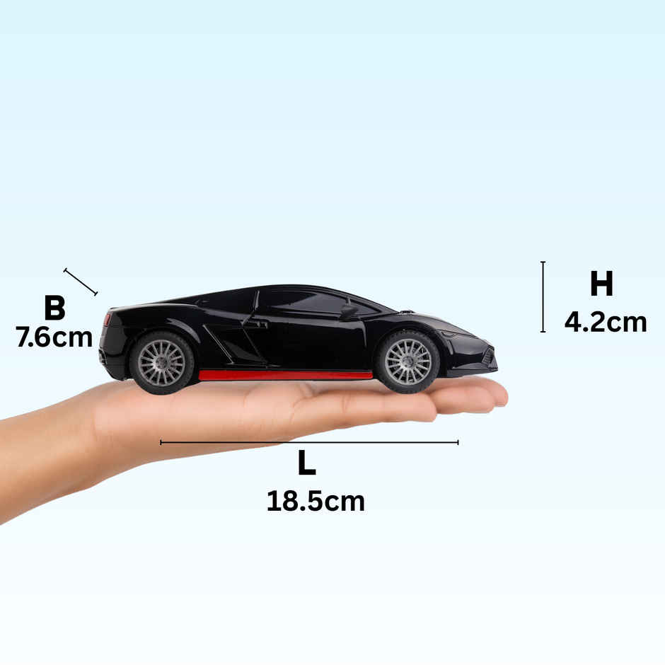 Race N Roll 1:24 Rechargeable Hi Speed Mini Remote Control Car - Lam Black