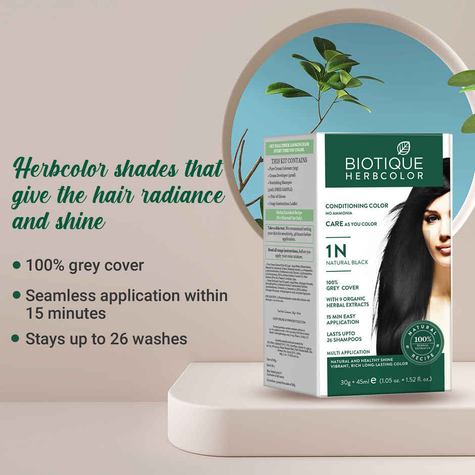 Biotique Herbcolor Natural Black | 1N | 30g + 45ml