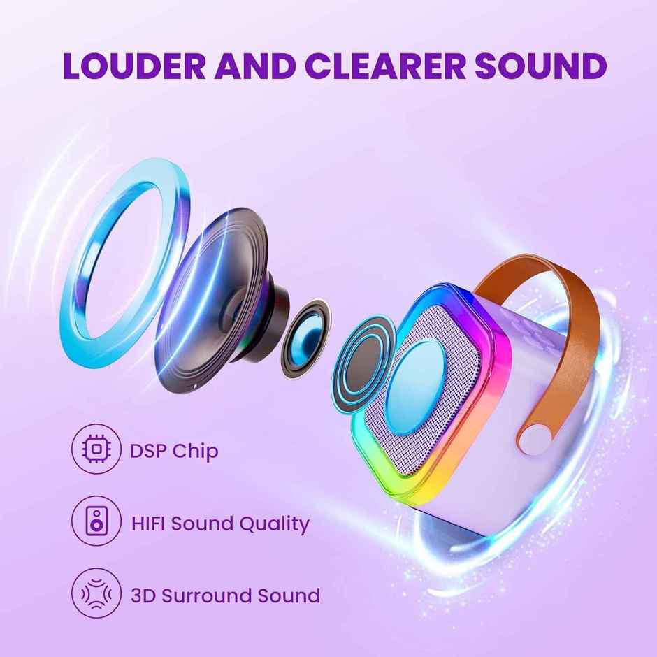 Kidara Karaoke Bluetooth Speaker with Mics (Multicolour)