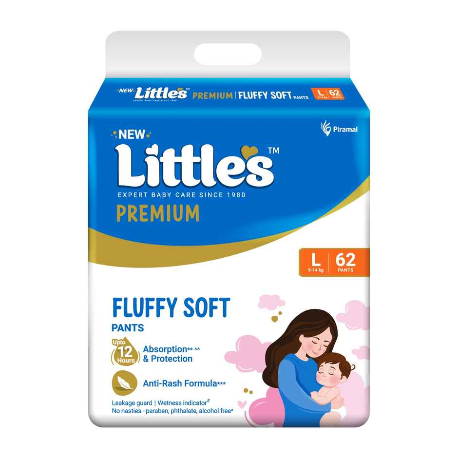 Littles Expert Baby Care Comfy Baby Diapers | Pant Style | L | 62 pcs