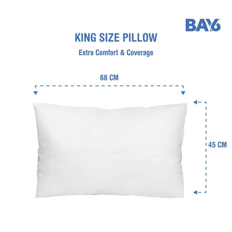 BAY6 Poly Fill Fiber Pillow | 60 x 40 cm | Set Of 2 - White