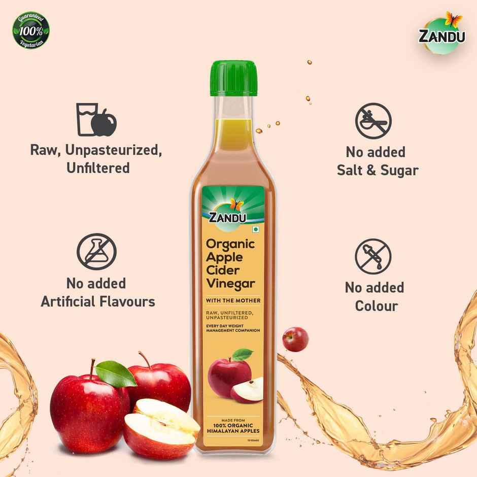 Zandu Organic Apple Cider With Mother Of Vinegar