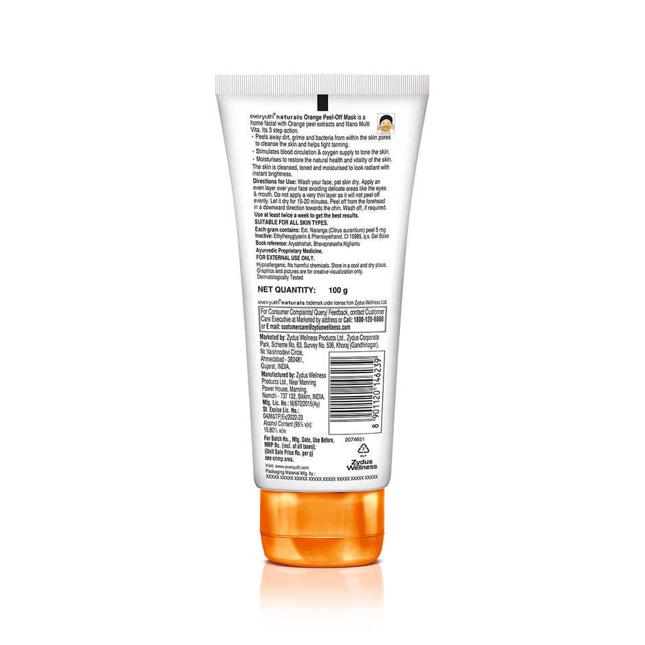 Everyuth Naturals Advanced Orange Peel Off Mask Tube for Natural Glow