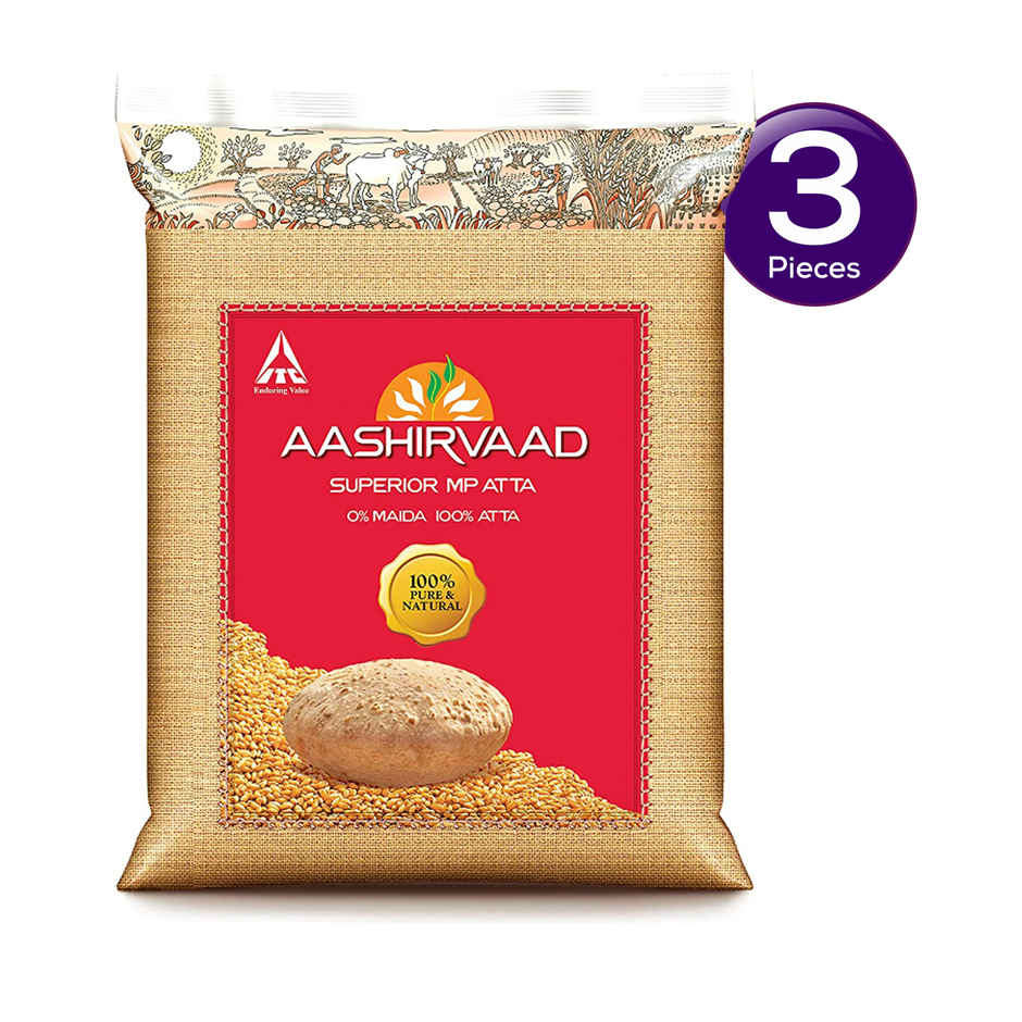 Aashirvaad Atta - Superior MP Whole Wheat, No Maida | Pouch Combo