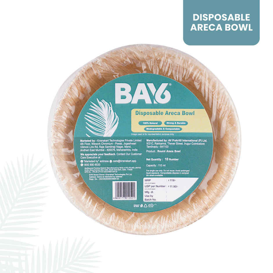 Areca Round Bowl | 4 inch | Pack of 10 | BAY6