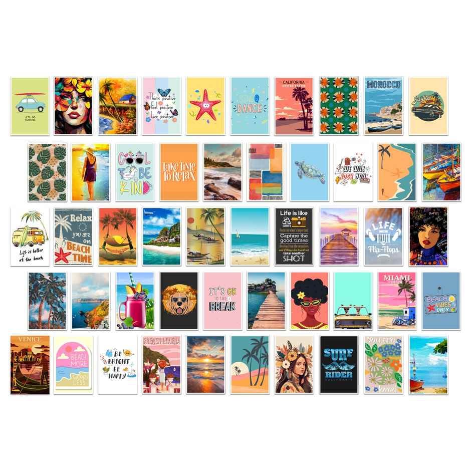 Paper Plane Design Aesthetic Wall Posters Collage 50 Pieces (4 Inch X 6 Inch) D5