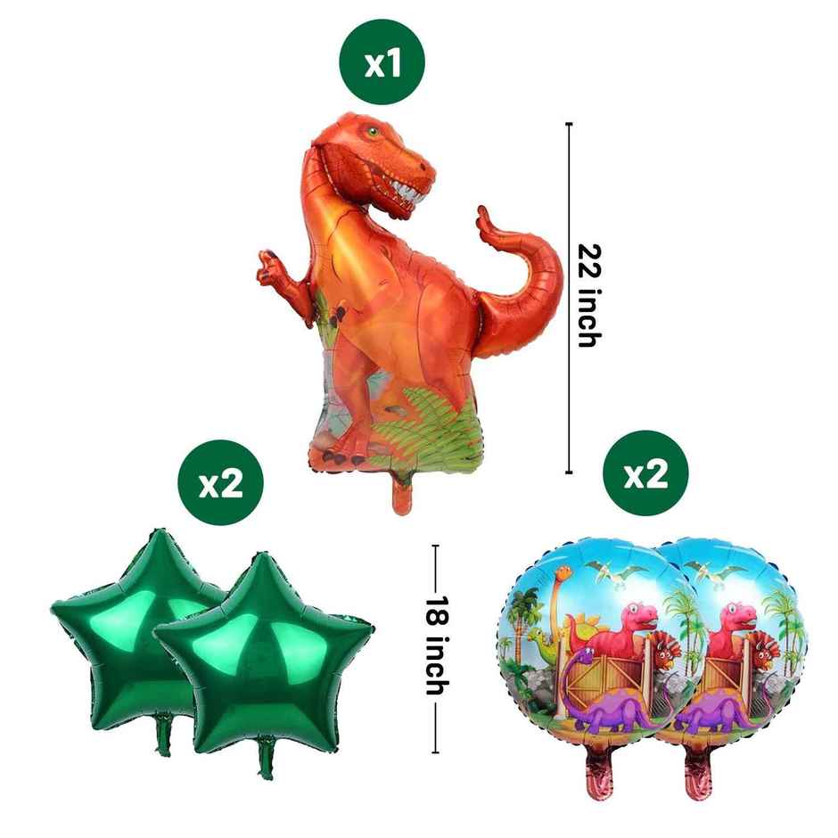 Large Dinosaur Foil Balloons | Pack Of 5 | Party Propz