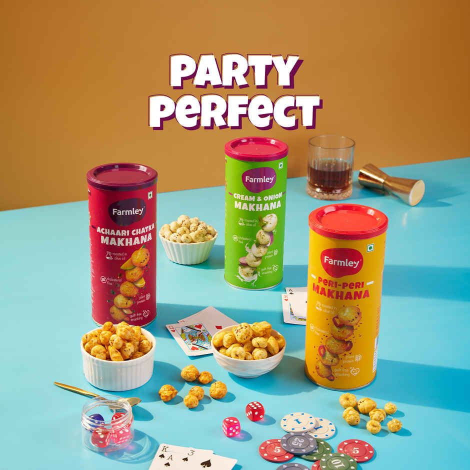 Farmley Cream & Onion  Makhana Roasted In Olive Oil Healthy Snacks