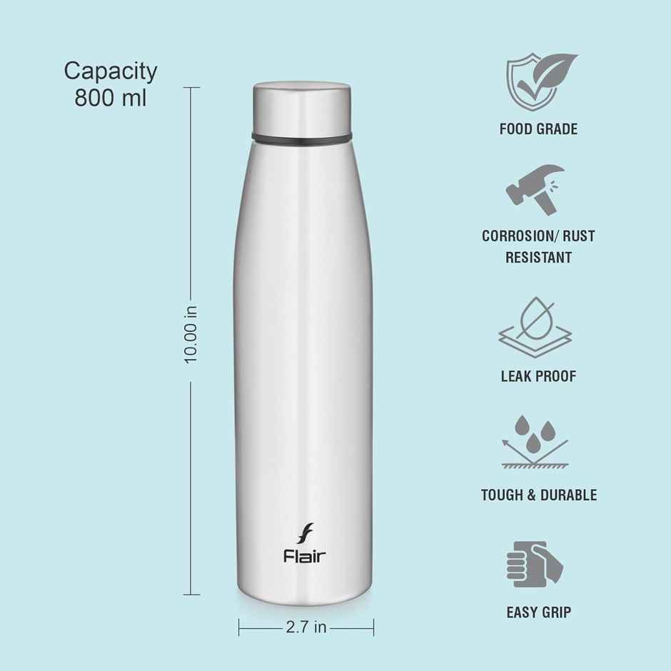 Flair Ace 2A Stainless Steel Water Bottle 800 ml | Silver