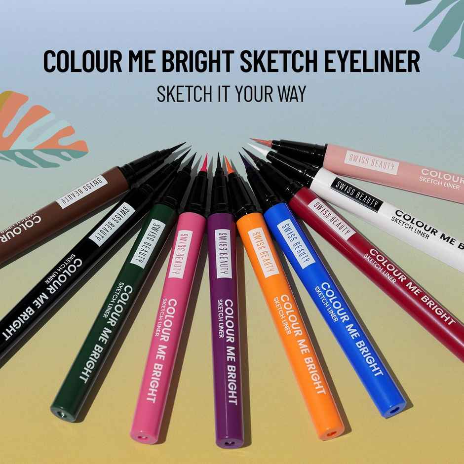 Swiss Beauty Colour Me Bright Sketch Eyeliner - 10 Black Beauty