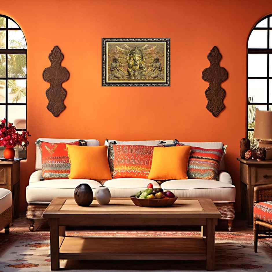 Indianara Lord Ganesha Art Painting with Frame, Home Decor