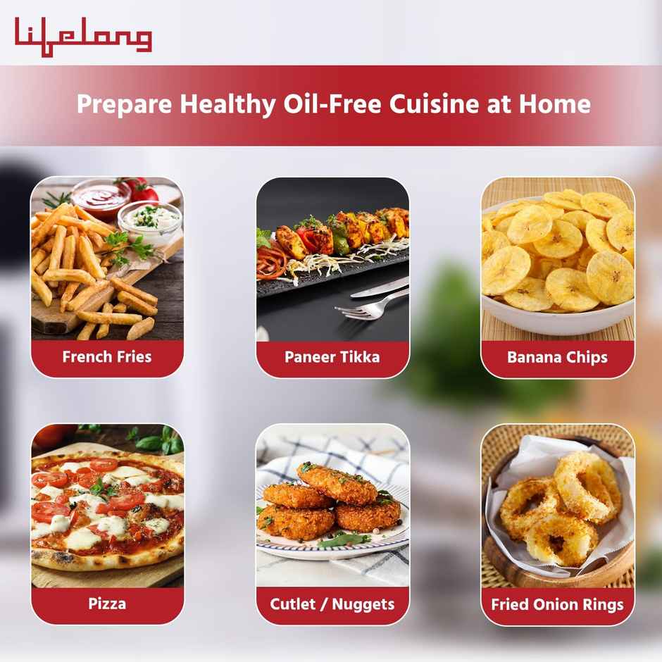 Lifelong 2.5L Air Fryer With Timer Control With Hot Air Circulation Technology (White, Llhf25)