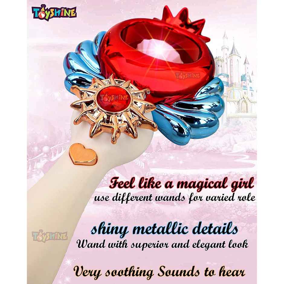 Toyshine Pack of 2 Magic Wand & Doll Combo Red Dazzler