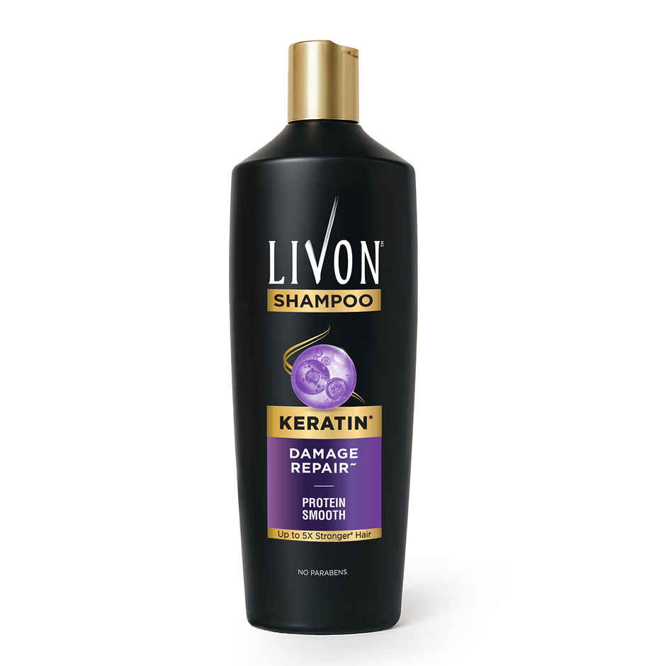 Livon Keratin Shampoo for Women & Men | Repairs Damaged Hair | Smooth & 5x Stronger Hair |340ml