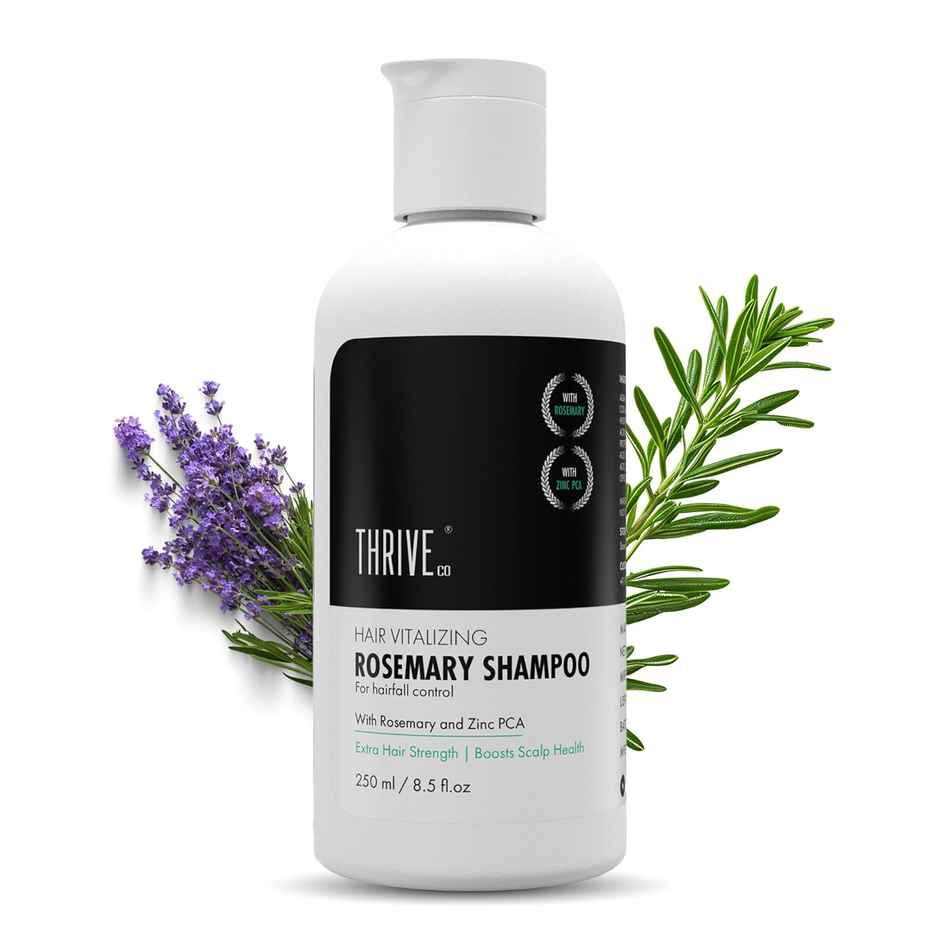 Thriveco Hair Growth Serum 2.0 For Hair Growth & Hair Fall Control (30ml) & Thriveco Hair Vitalizing Rosemary Shampoo For Hair Fall Control (250ml) Combo