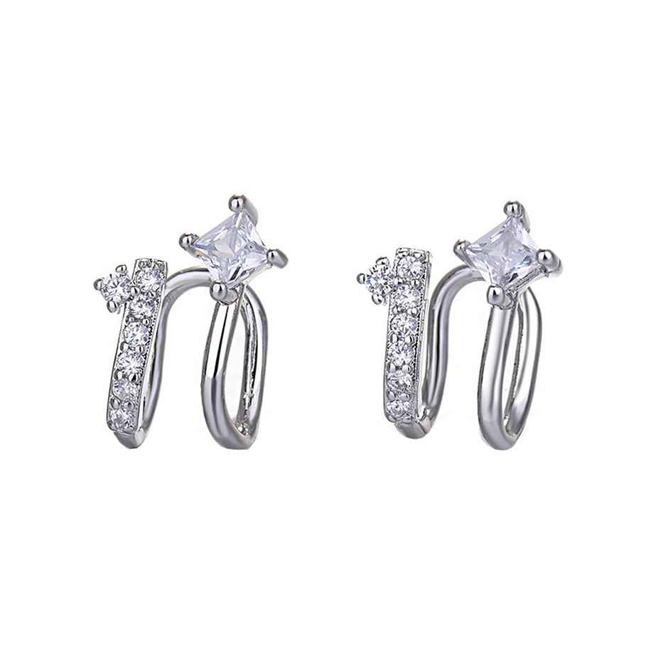 Yellow Chimes Silver Plated Contemporary Studs Earrings