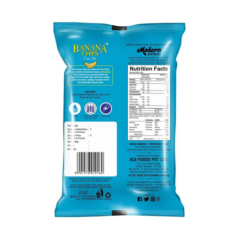 Modern Kitchens Banana Chips Salted | Crispy & Light
