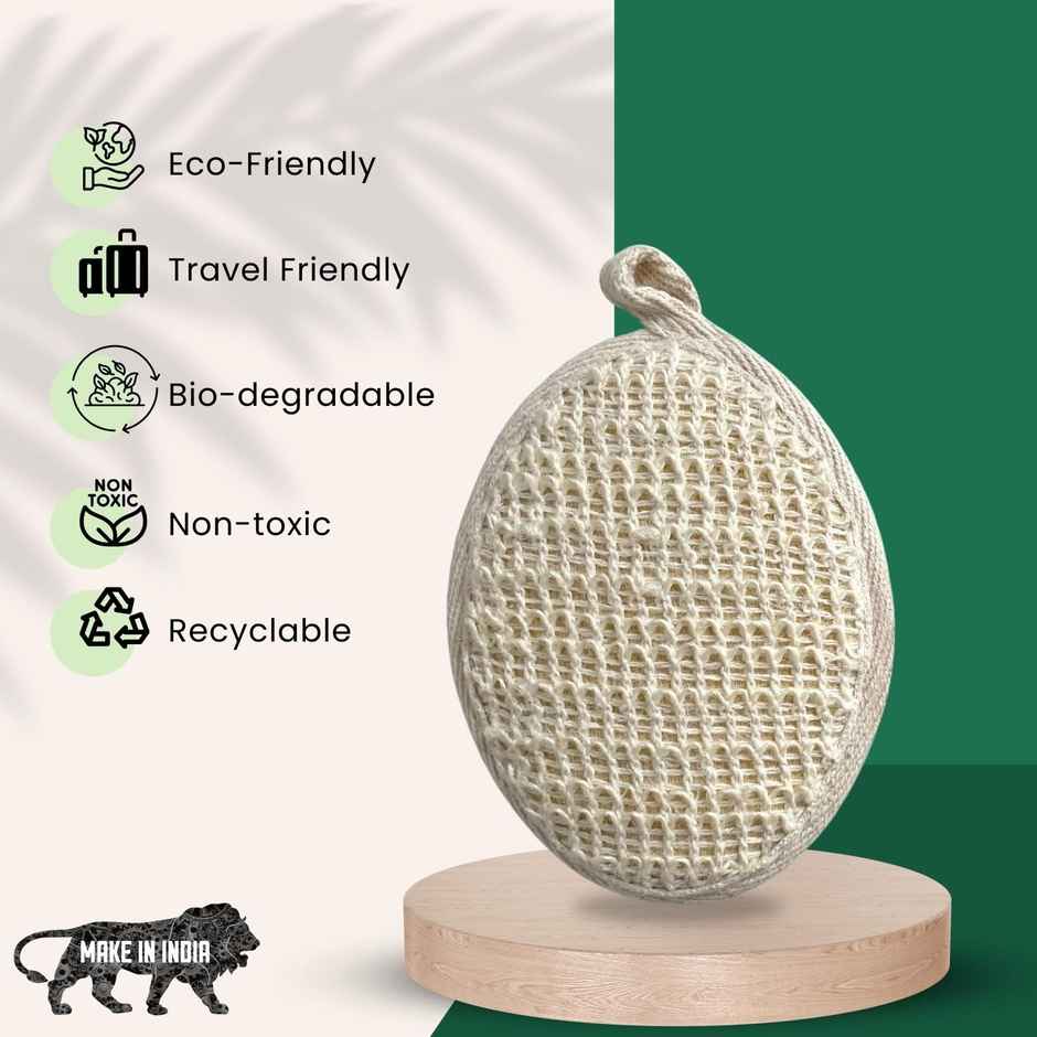 Rusabl Loofah with Natural Ramie Fibers - Oval