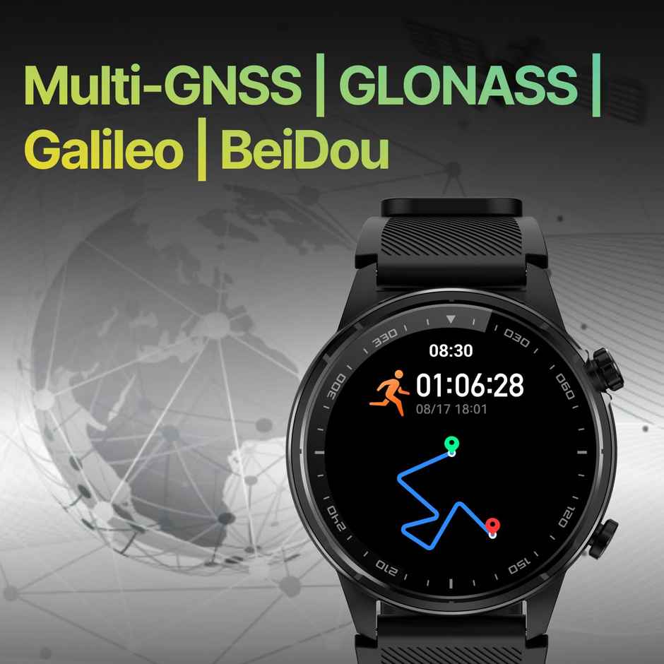 Cult Velocity with Turbo Track GPS, 1.43'' AMOLED Display, Compass, BT Calling Smartwatch (Black)
