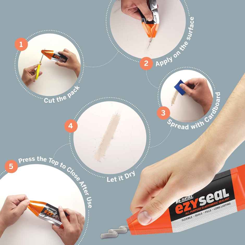 M-Seal Ezyseal 85g Flexible Elastomeric Sealant | All-Purpose Gap Filling & Sealing