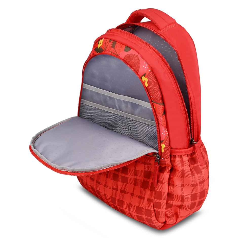 Genie Chekmex Red Backpack For Women - 2 Compartments, School Bag