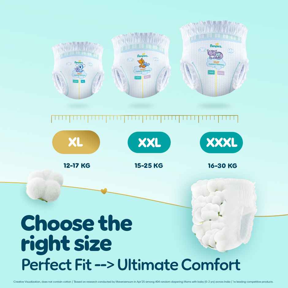 Pampers Premium Care Pants XL 36 | No Marks Design | India's Softest Diaper