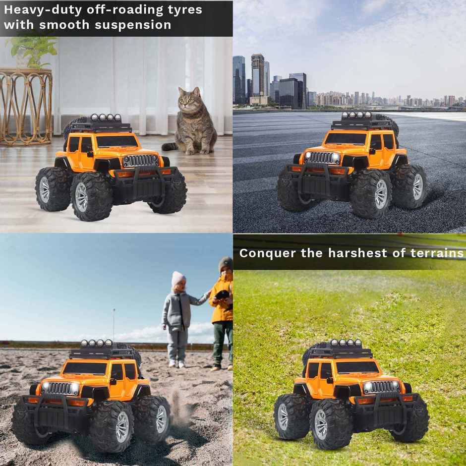 Race N Roll Off Roader Rechargeable Remote Control Monster Truck - Jee Orange