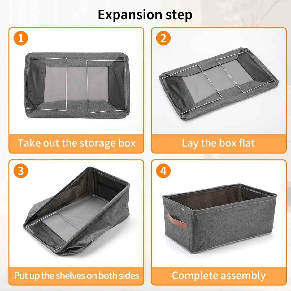 Zedak Non-woven Foldable Cloth Organizer | Grey