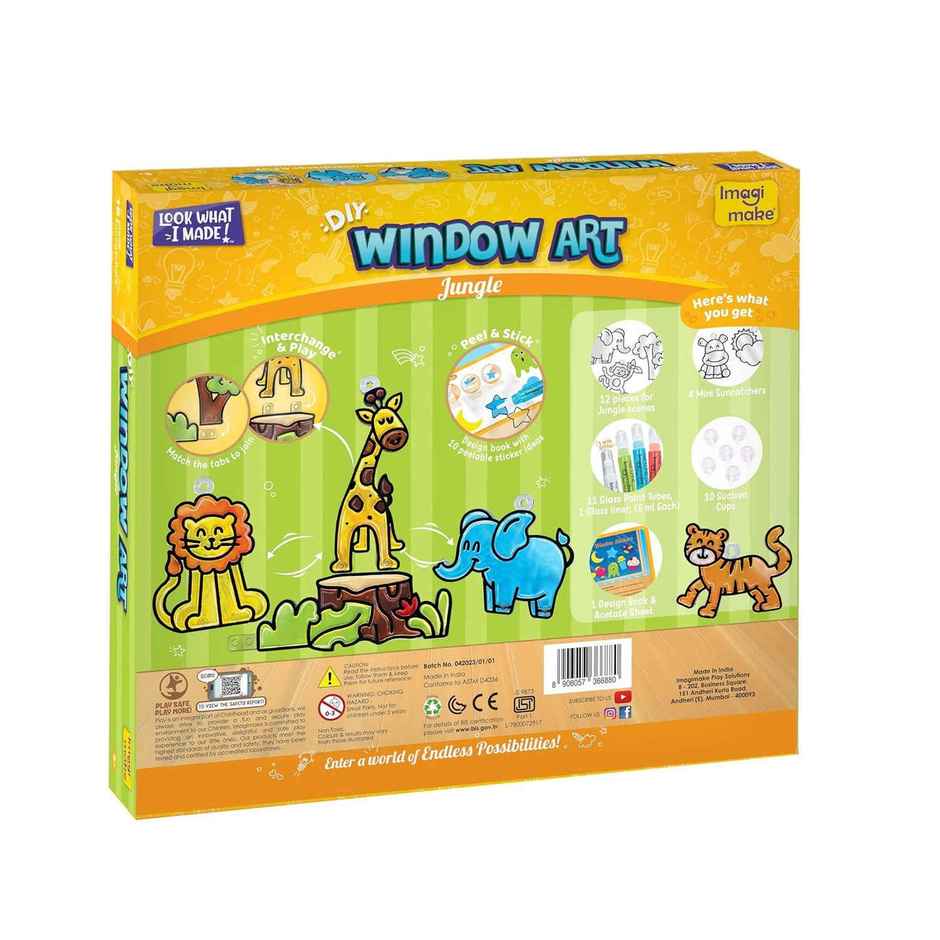 Imagimake DIY Window Art - Jungle Glass Painting Kit | Art & Craft Toy Gift for Kids (5+ Years)